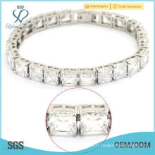 Best selling 7 inch 7.5mm silver zircon wholesale stainless steel bracelet fashion design bracelet